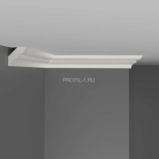 Плинтус потолочный DECOMASTER D008ДМ (28x26x2000) ударопрочный, белый, под покраску