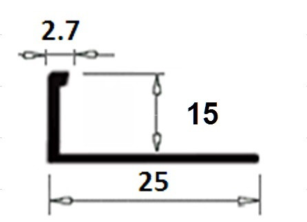 Латунный L-образный профиль гибкий TRD 150 OC 15 хром 2,7м Латунный L-образный профиль гибкий TRD 150 OC 15 хром 2,7м
