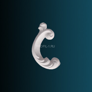 Декоративный орнамент Перфект G2328R правый белый 135х65х25 мм