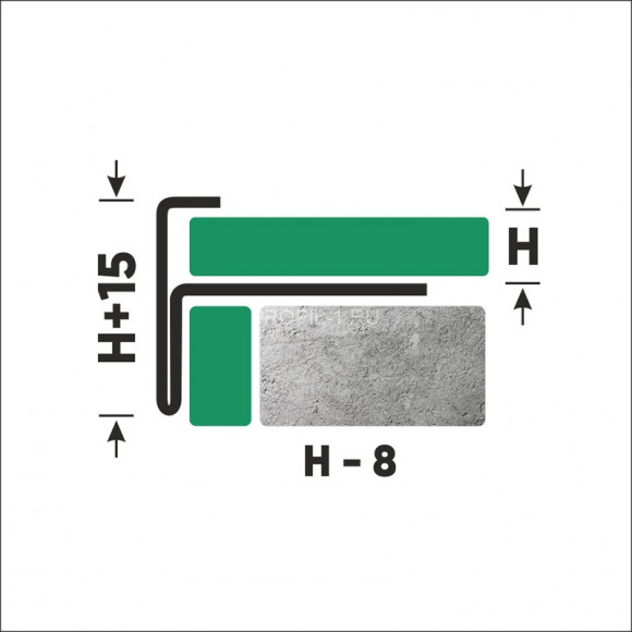 F-профиль из нержавеющей стали 8 мм FF 8 GS золото сатинированное 270 см