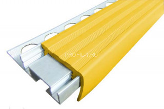 Закладной профиль противоскользящий ALPB-2.7 желтый 2,7 м алюминиевый с резиновой вставкой