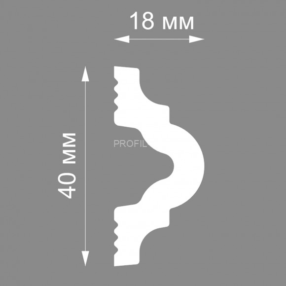 Молдинг Формат 18002D белый полистирол 18х40 мм 2м