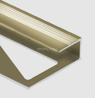 Профиль для ламината оконечный Panel L с рифлением алюминий 10 мм PV59-09 шампань блестящая 2,7 м Профиль для ламината оконечный Panel L с рифлением алюминий 10 мм PV59-09 шампань блестящая 2,7 м