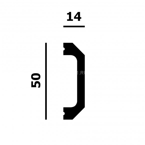 Декоративный молдинг Перфект Плюс P215-2800 белый ударопрочный 14х50 мм 2.8 м