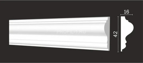 Гибкий молдинг Decor-Dizayn DD301F полистирол белый, под покраску 42х16х2000 мм