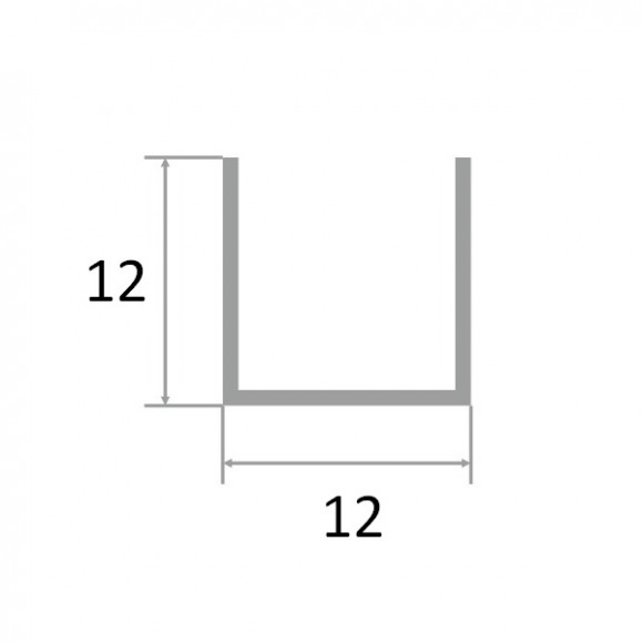 Алюминиевый П-профиль 12х12 мм П-12х12 черный муар 2.7 м Алюминиевый П-профиль 12х12 мм П-12х12 черный муар 2.7 м