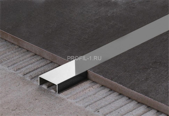 П-профиль бордюрный 10х15 мм из нержавеющей стали SS 304 FSUP15-P S.S.304 полированный 2.7 м