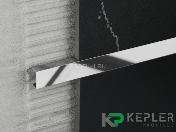 П-профиль бордюрный 10х15 мм из нержавеющей стали SS 304 FSUP15-P S.S.304 полированный 2.7 м