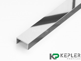 П-профиль бордюрный 10х15 мм из нержавеющей стали SS 304 FSUP15-P S.S.304 полированный 2.7 м