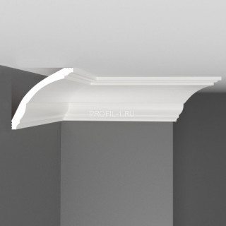 Плинтус потолочный гладкий Decomaster D100 Дюропрофиль 69х69х2000 мм белый