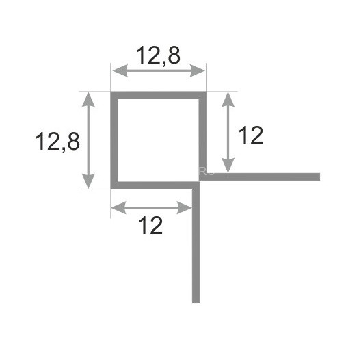 Угловой профиль нержавеющая сталь для плитки SB020-12H серебро глянец 2,7 м