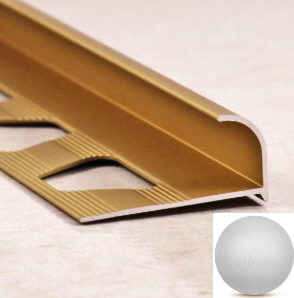Алюминиевый профиль С-образный 10 мм ПО-10 серебро матовое браш 2,7 м