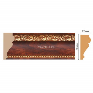 Молдинг DECOMASTER 161-1084 ДМ (60x22x2400) цвет Красное дерево с золотом Молдинг DECOMASTER 161-1084 ДМ (60x22x2400) цвет Красное дерево с золотом
