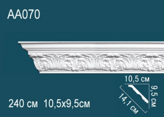 Потолочный плинтус с рисунком Перфект AA070 полиуретан 95х141х105 мм 240 см