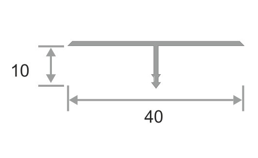 Т-образный профиль алюминий 40 мм ПТ-40 серебро глянец 2,7 м