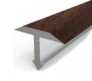 Алюминиевый профиль Т-образный 18 мм Т-18 Л Орех 2,7 м (упаковка 10 штук)