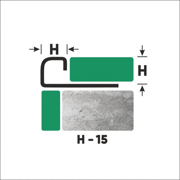 С-профиль из нержавеющей стали 15 мм FRF 15 P полированная сталь 270 см