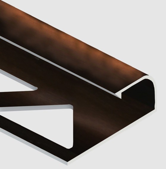 Профиль для плитки С-образный алюминий 10 мм PV14-11 коричневый блестящий 2,7 м