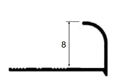 Профиль для плитки С-образный внешний алюминий 8 мм PV22-19 черный блестящий 2,7 м