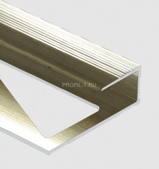 Профиль для ламината оконечный Panel L с рифлением алюминий 10 мм PV59-13 песок блестящий 2,7 м Профиль для ламината оконечный Panel L с рифлением алюминий 10 мм PV59-13 песок блестящий 2,7 м
