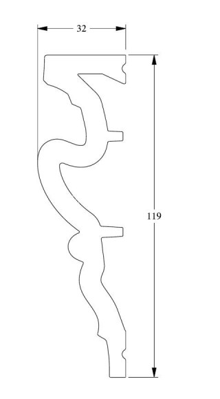 Молдинг Orac Decor Duropolymer DX170-2300 белый полистирол 119х32 мм 2.3м