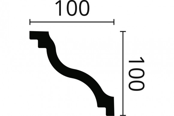 Потолочный плинтус NMC Nomastyl SL белый полистирол 100х100 мм 200 см