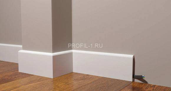 Напольный плинтус Decor-Dizayn DD707 полистирол белый, под покраску 100х13х2000 мм