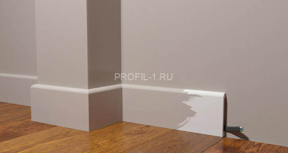 Напольный плинтус Decor-Dizayn DD707 полистирол белый, под покраску 100х13х2000 мм