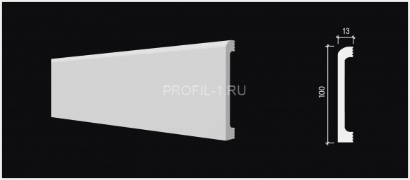 Напольный плинтус Decor-Dizayn DD707 полистирол белый, под покраску 100х13х2000 мм