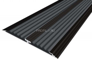 Порог 70 мм алюминиевый противоскользящий одноуровневый АП-70-Анод черный-черный 2,0 м