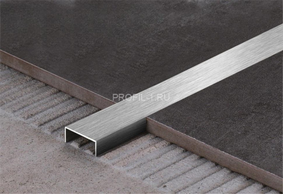 П-профиль бордюрный 10х15 мм из нержавеющей стали SS 304 FSUP15-S S.S.304 сатинированный 2.7 м