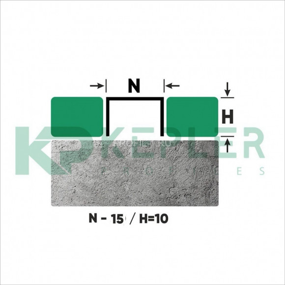 П-профиль бордюрный 10х15 мм из нержавеющей стали SS 304 FSUP15-S S.S.304 сатинированный 2.7 м