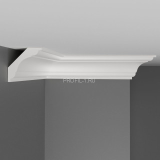 Плинтус потолочный DECOMASTER D124ДМ (50x50x2000) ударопрочный, белый, под покраску