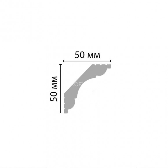 Плинтус потолочный DECOMASTER D124ДМ (50x50x2000) ударопрочный, белый, под покраску