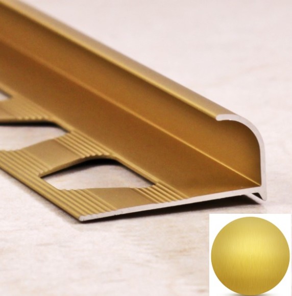 Алюминиевый профиль С-образный 10 мм ПО-10 золото матовое браш 2,7 м