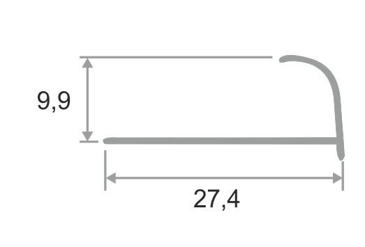 Алюминиевый профиль С-образный 10 мм ПО-10 золото матовое браш 2,7 м