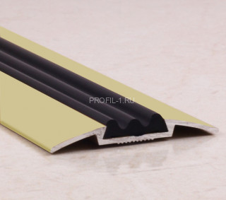 Противоскользящий порог алюминиевый с резиной одноуровневый 42 мм ПО-42 бронза матовая-черный 2,7 м