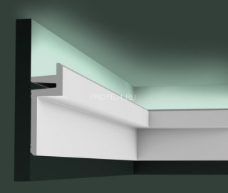 Потолочный плинтус для скрытого освещения Orac Decor C382 белый полиуретан 140х50 мм 2м Потолочный плинтус для скрытого освещения Orac Decor C382 белый полиуретан 140х50 мм 2м