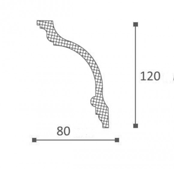 Потолочный плинтус NMC Nomastyl GV белый полистирол 80х120 мм 200 см
