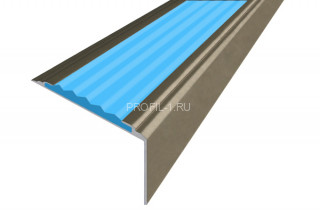 Алюминиевый порог угловой противоскользящий 20х38 мм АУ-38-Анод шампань-голубой 2,7 м Алюминиевый порог угловой противоскользящий 20х38 мм АУ-38-Анод шампань-голубой 2,7 м