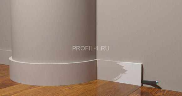 Напольный гибкий плинтус Decor-Dizayn DD708-E композитный материал белый, под покраску 80х13х2000 мм Напольный гибкий плинтус Decor-Dizayn DD708-E композитный материал белый, под покраску 80х13х2000 мм