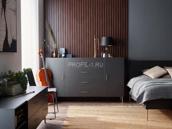 Правая планка для реечной панели VOX LINERIO L-LINE шоколад 2650х32х21 мм