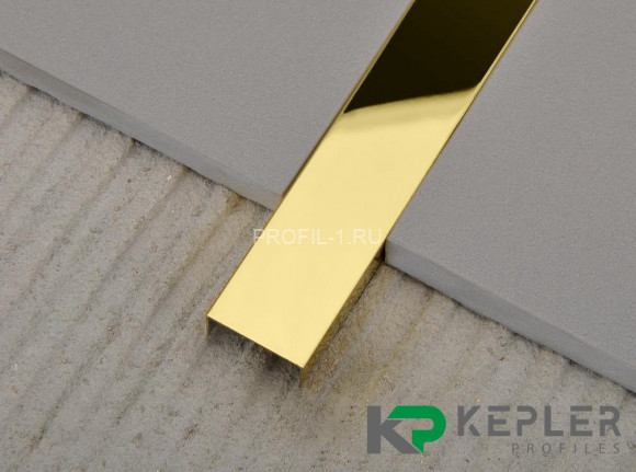 П-профиль бордюрный 10х15 мм из нержавеющей стали SS 304 FSUP15-GP S.S.304 золото полированное 2.7 м