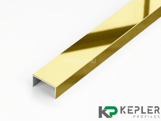 П-профиль бордюрный 10х15 мм из нержавеющей стали SS 304 FSUP15-GP S.S.304 золото полированное 2.7 м
