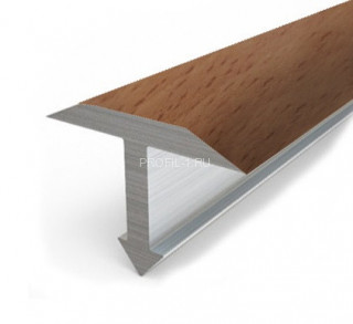Алюминиевый профиль Т-образный 18 мм Т-18 Л Темный бук 2,7 м (упаковка 10 штук)