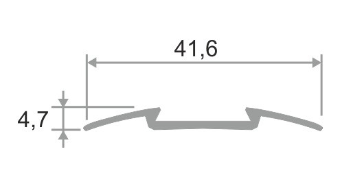 Противоскользящий порог алюминиевый с резиной одноуровневый 42 мм ПО-42 золото матовое-черный 2,7 м