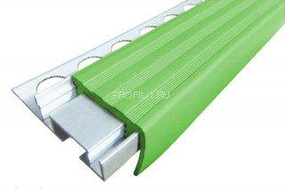 Закладной профиль противоскользящий ALPB-2.7 зеленый 2,7 м алюминиевый с резиновой вставкой
