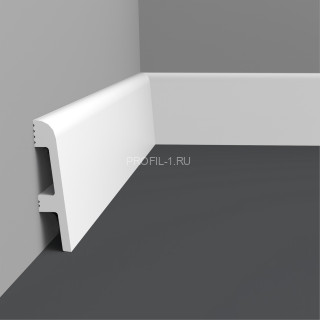 Напольный плинтус Формат 080014DF белый полистирол 18х80 мм 2м Напольный плинтус Формат 080014DF белый полистирол 18х80 мм 2м