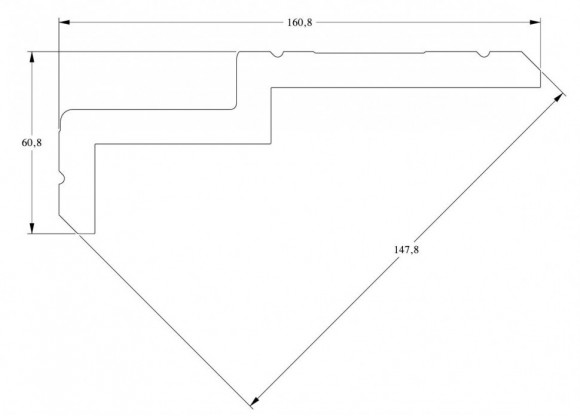 Потолочный плинтус Orac Decor Purotouch C391 белый полиуретан 60х160 мм 2м