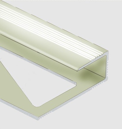 Профиль для ламината оконечный Panel L с рифлением алюминий 10 мм PV59-17 титан блестящий 2,7 м